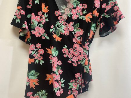 Black & Pink Top Short Sleeve Ann Taylor, Size Petite L Fashion